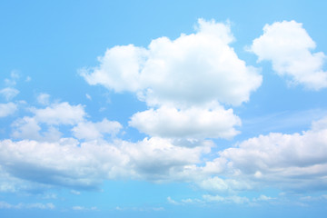 Naklejka na ściany i meble Blue summer sky with clouds