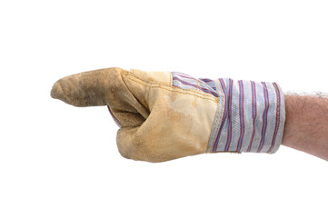 Worker's Hand Pointing to the Left