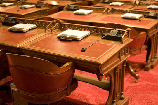Desks in Capitol Chamber