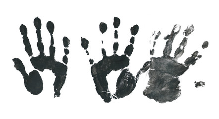 Spooky hands print over white