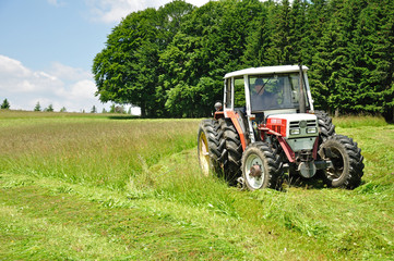 traktor auf wiese