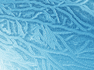 natural ice patterns on glass