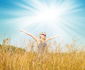 woman in the field