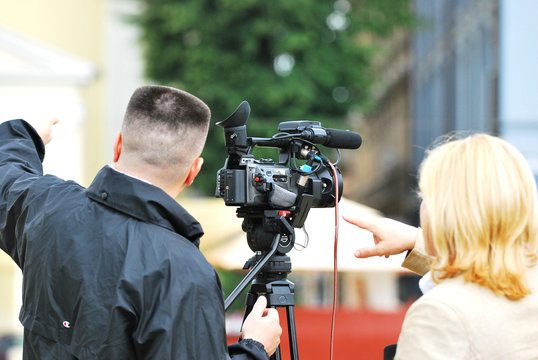 cameraman and reporter