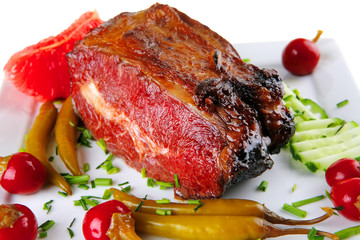 beef meat and red peppers