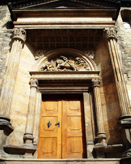 Church's wooden door, Prague