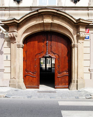 Beautiful wooden door, Prague