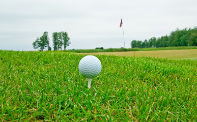 Golf ball on tee