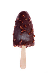 chocolate ice lollies isolated on a white background