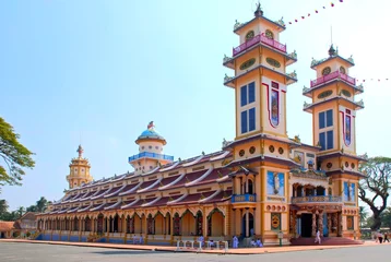 Behang Tempel Cao dai temple in Vietnam