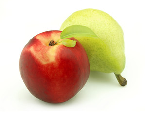 Ripe peach and pear