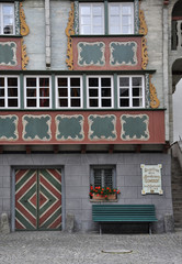 andermatt, decorazione di facciata policroma