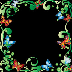 Frame with butterflies.