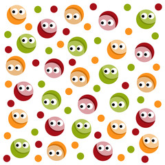 Bunte, runde Gesichter