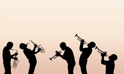 Fotobehang Muziekband jazz koperblazer