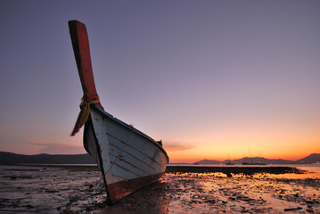 Thai Boat parking on the beach