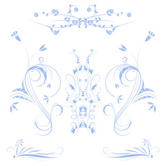 Farbige Blumenornamente