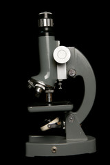 Microscope on black background