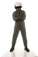 Military pilot marshalling aircraft © photopat