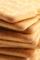 Stack of crackers close-up