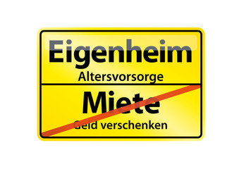 Schild Eigenheim