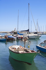 Fototapeta premium Boats moored in Giovinazzo port. Apulia.