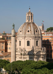 Fototapeta na wymiar Rome - Trajan column and church