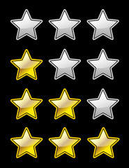 Bewertungssterne 3fach gold