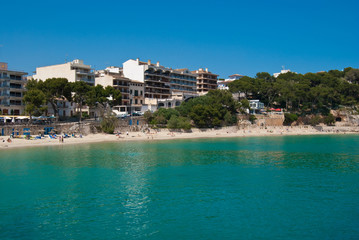 Fototapeta premium Porto Cristo beach, view from the port, Majorca, Spain