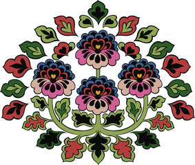 colorful flower branch emblem