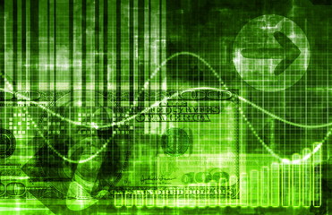 Plakat Green Money Technology Business Background