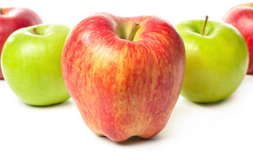 different apples isolated on white