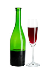 red wine bottle and wineglass