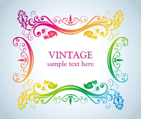 Colorful vintage frame.