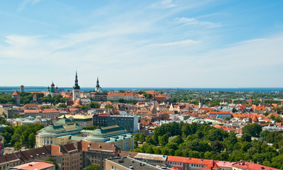 Tallin old city from air