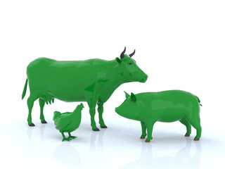 animali fattoria verdi