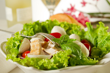 chicken salad with mozzarella - insalata pollo e mozzarella