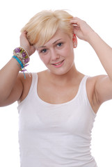 Fototapeta premium Pretty young woman isolated