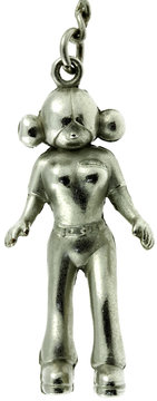 porte-cl&eacute; bijou, colifichet accroche sac m&eacute;tal, fond blanc