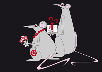 A couple of mouse goes to visit