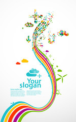 creative rainbow eco illustration - vertical