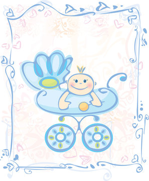 Cute card for baby boy.