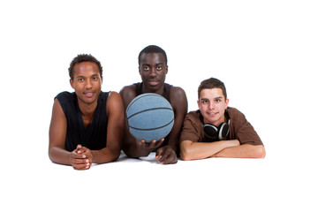 Young sporty interracial teenage group