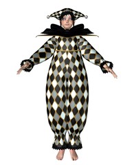 Pierrot Clown Doll - Harlequin checks © Algol
