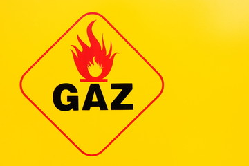 Sign flammable and gas