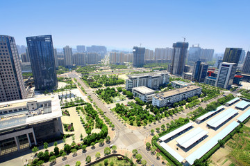 Naklejka premium the view of airscape of the city