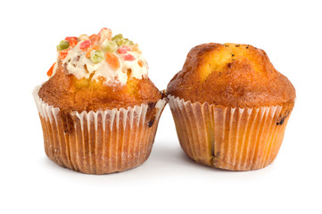 Cake in cup isolated