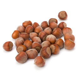 hazelnuts isolated on white background