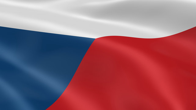 Czech flag in the wind