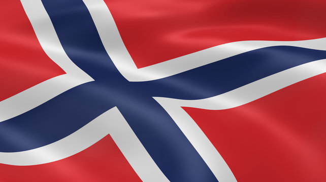 Norwegian flag in the wind